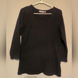 Croft & Barrow Black Textured Long Sleeve Sweater XL